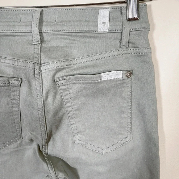 7 For  All Mankind Skinny Frayed Hem Olive Jeans - Picture 10 of 11